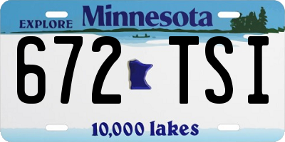 MN license plate 672TSI