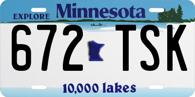 MN license plate 672TSK