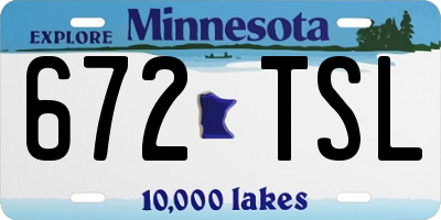 MN license plate 672TSL