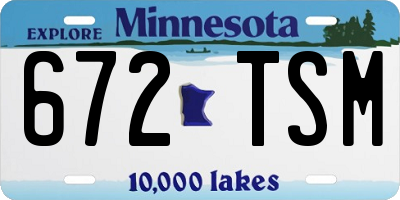MN license plate 672TSM
