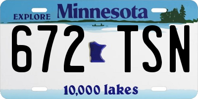MN license plate 672TSN