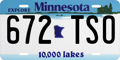 MN license plate 672TSO