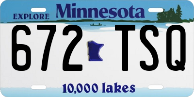 MN license plate 672TSQ