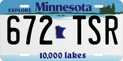 MN license plate 672TSR