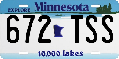 MN license plate 672TSS
