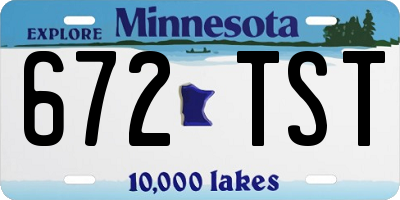 MN license plate 672TST