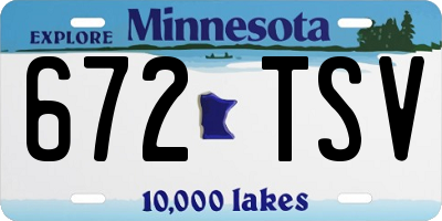 MN license plate 672TSV