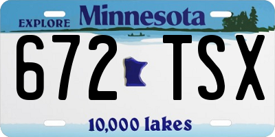 MN license plate 672TSX