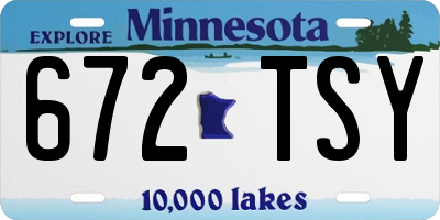 MN license plate 672TSY