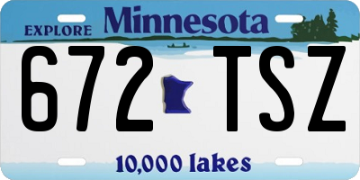 MN license plate 672TSZ