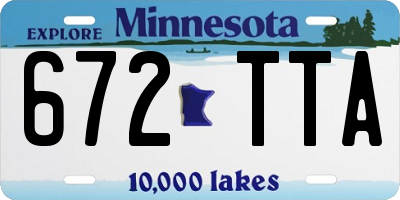 MN license plate 672TTA