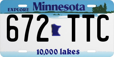 MN license plate 672TTC