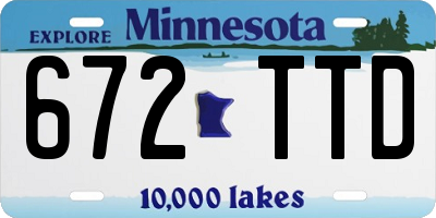 MN license plate 672TTD