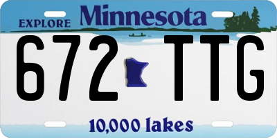 MN license plate 672TTG