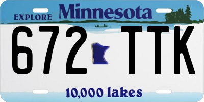 MN license plate 672TTK