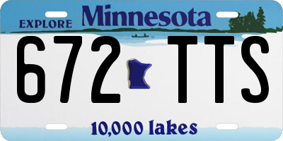 MN license plate 672TTS