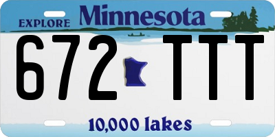 MN license plate 672TTT