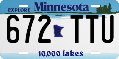 MN license plate 672TTU