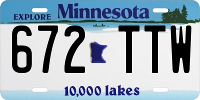 MN license plate 672TTW