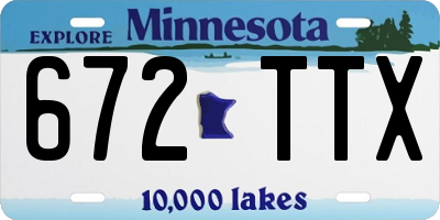 MN license plate 672TTX