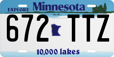 MN license plate 672TTZ