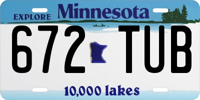 MN license plate 672TUB