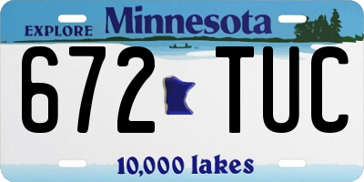 MN license plate 672TUC