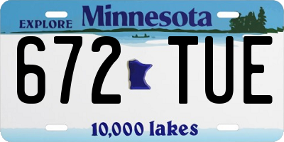 MN license plate 672TUE