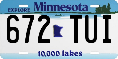 MN license plate 672TUI