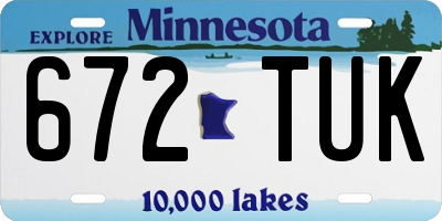 MN license plate 672TUK