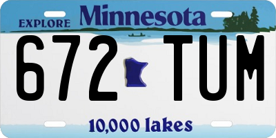MN license plate 672TUM