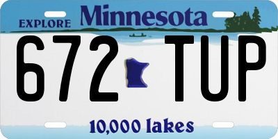 MN license plate 672TUP