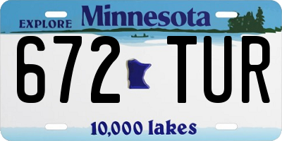 MN license plate 672TUR