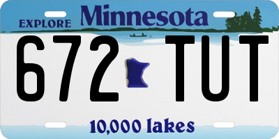 MN license plate 672TUT
