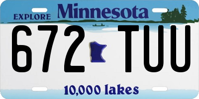 MN license plate 672TUU