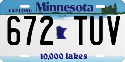 MN license plate 672TUV