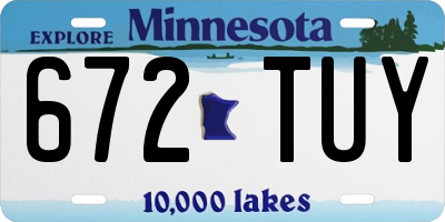 MN license plate 672TUY