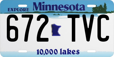 MN license plate 672TVC