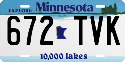 MN license plate 672TVK