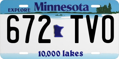 MN license plate 672TVO