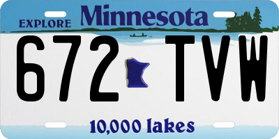 MN license plate 672TVW