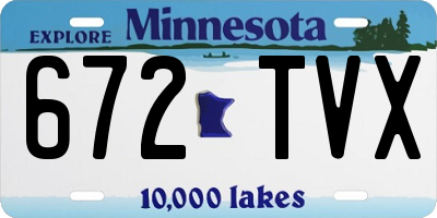 MN license plate 672TVX