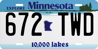 MN license plate 672TWD