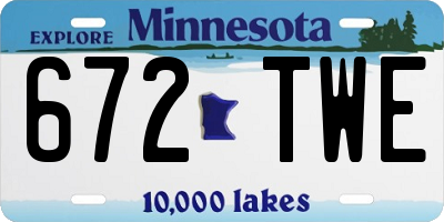 MN license plate 672TWE