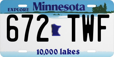 MN license plate 672TWF