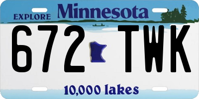 MN license plate 672TWK