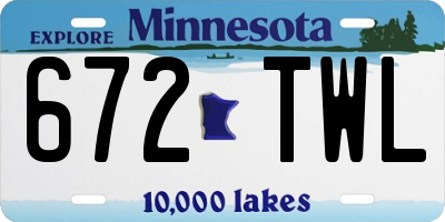 MN license plate 672TWL