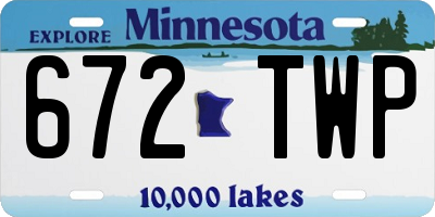 MN license plate 672TWP