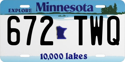 MN license plate 672TWQ