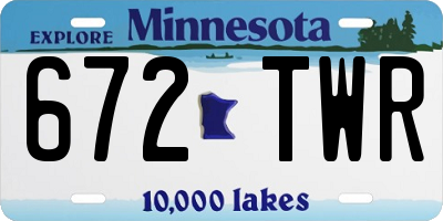 MN license plate 672TWR